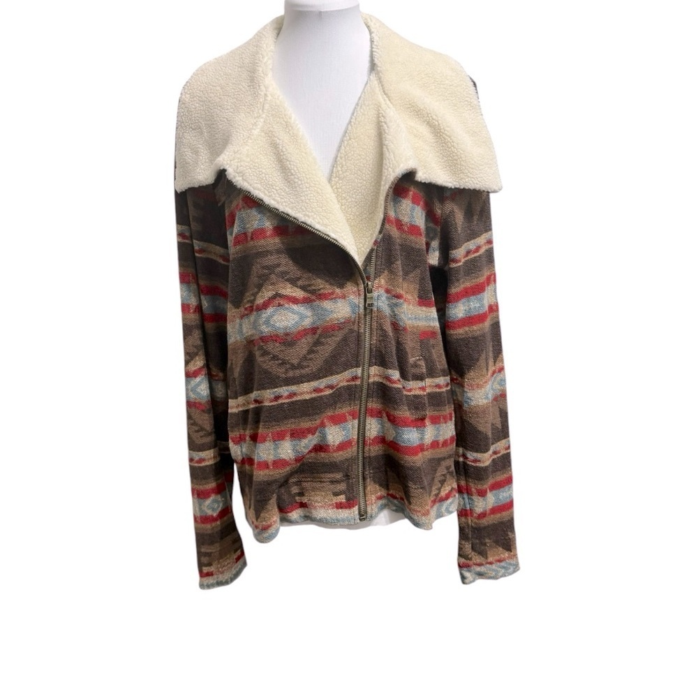 Lauren Ralph Lauren‎ Tribal Sherpa Collared Jacket Sz L - Picture 2 of 9